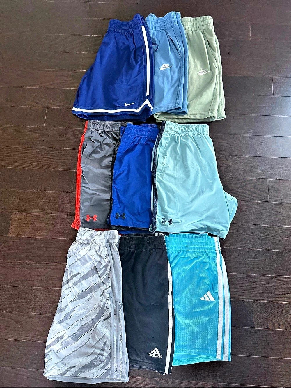 Nike, Adidas, Under Armour sports shorts